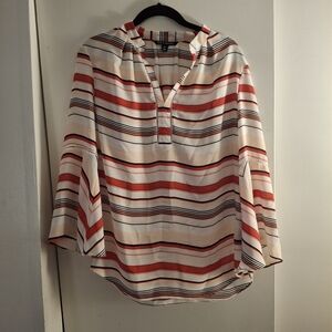 Zac & Rachel Women's Multicolor Striped Blouse With Bell Flutter Sleeves
